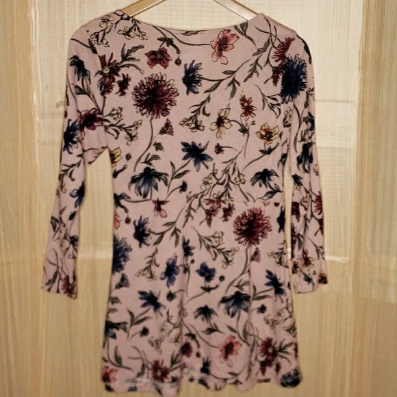 H&M Mama Maternity Pink Floral Knit Tunic Medium - Picture 2 of 5